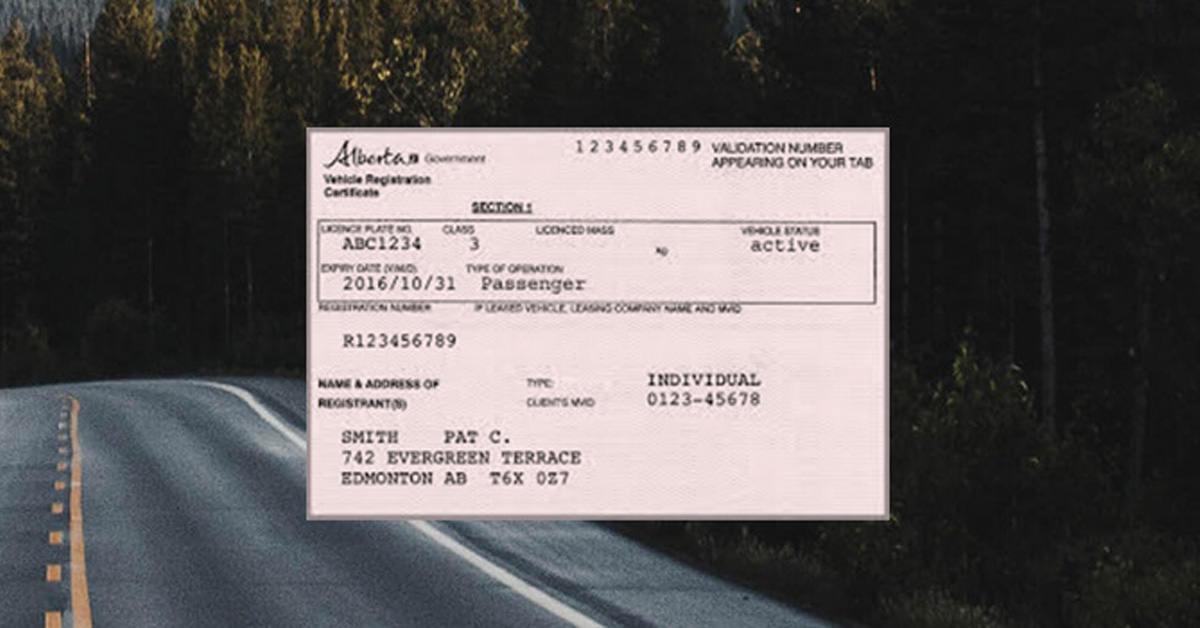 Lost Vehicle Registration Papers in Alberta AMA
